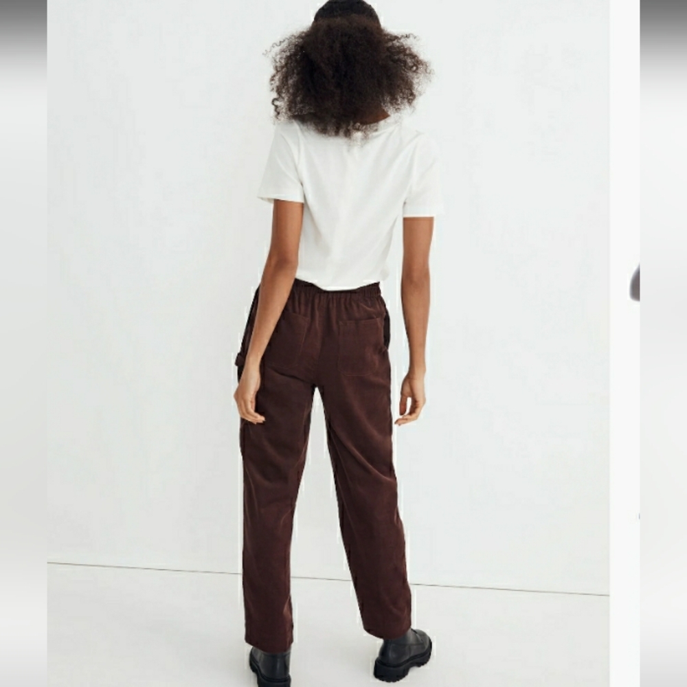 🆕️Corduroy Pull On Tapered Pants, Chocolate Brown - Picture 6 of 9
